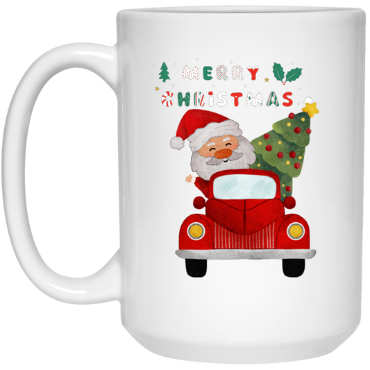 Santa  15oz White Mug