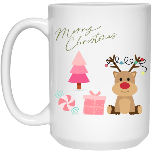 Pink Merry Christmas  15oz White Mug